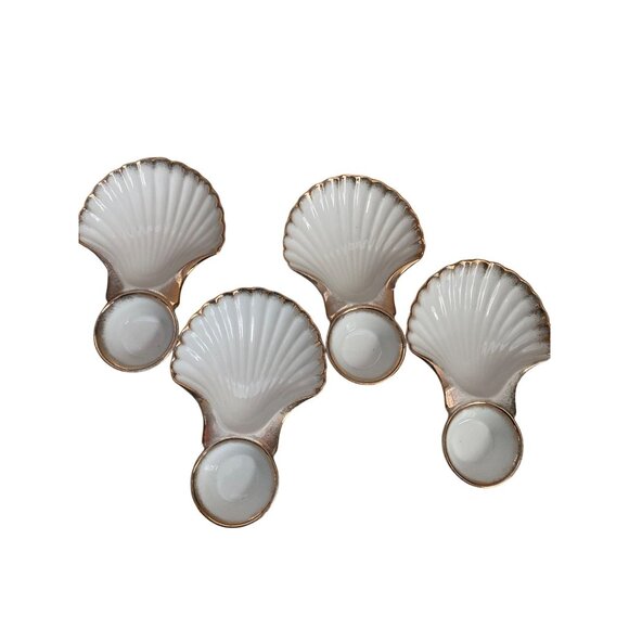 Arnart 5th Ave Other - Arnart 5th Ave Oyster Shrimp Scallop Clamshell Plates w/Dipping Cups Set of 4